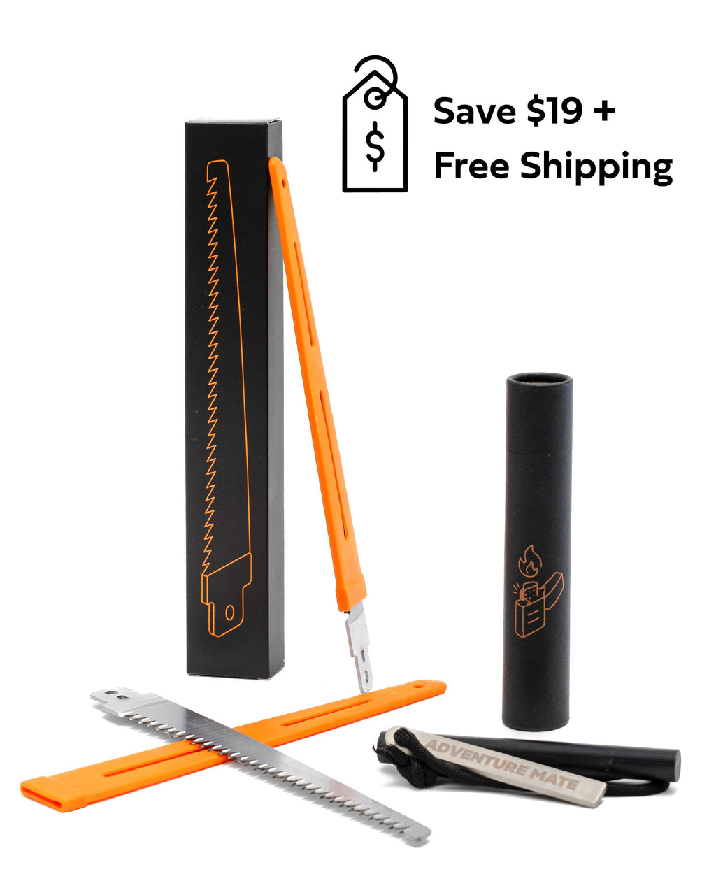 Bundle & Save: Ferro Rod + Bonus 2x Saw Blades