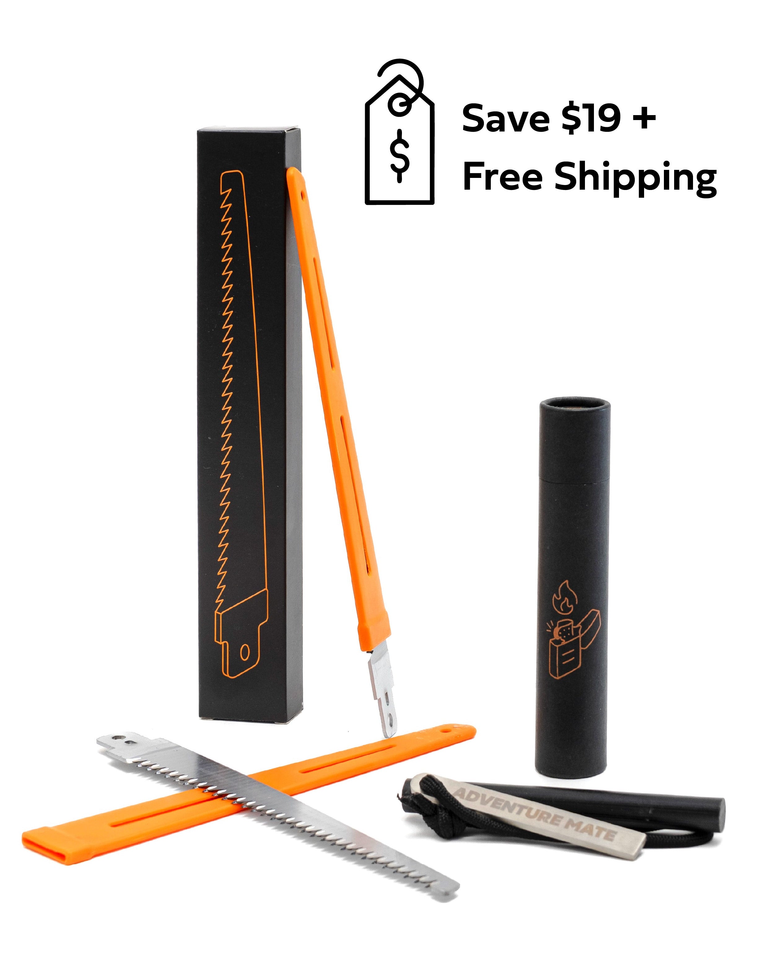 Bundle & Save: Ferro Rod + Bonus 2x Saw Blades